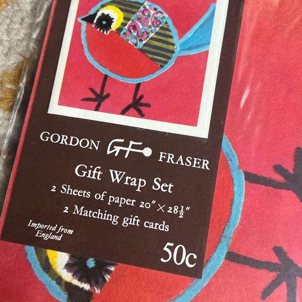 Gordon Fraser GF Gift Wrap Set - new old stock vintage England British pop art